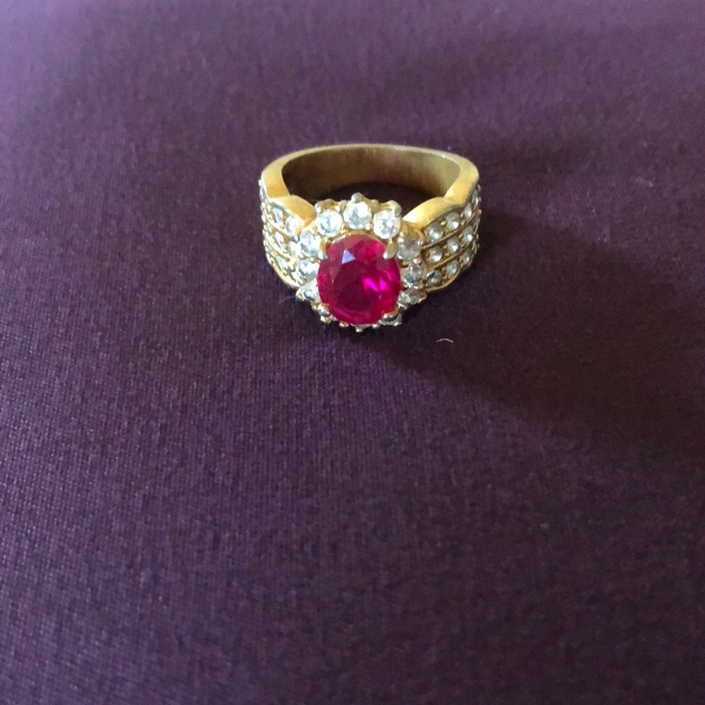 Red stone ring